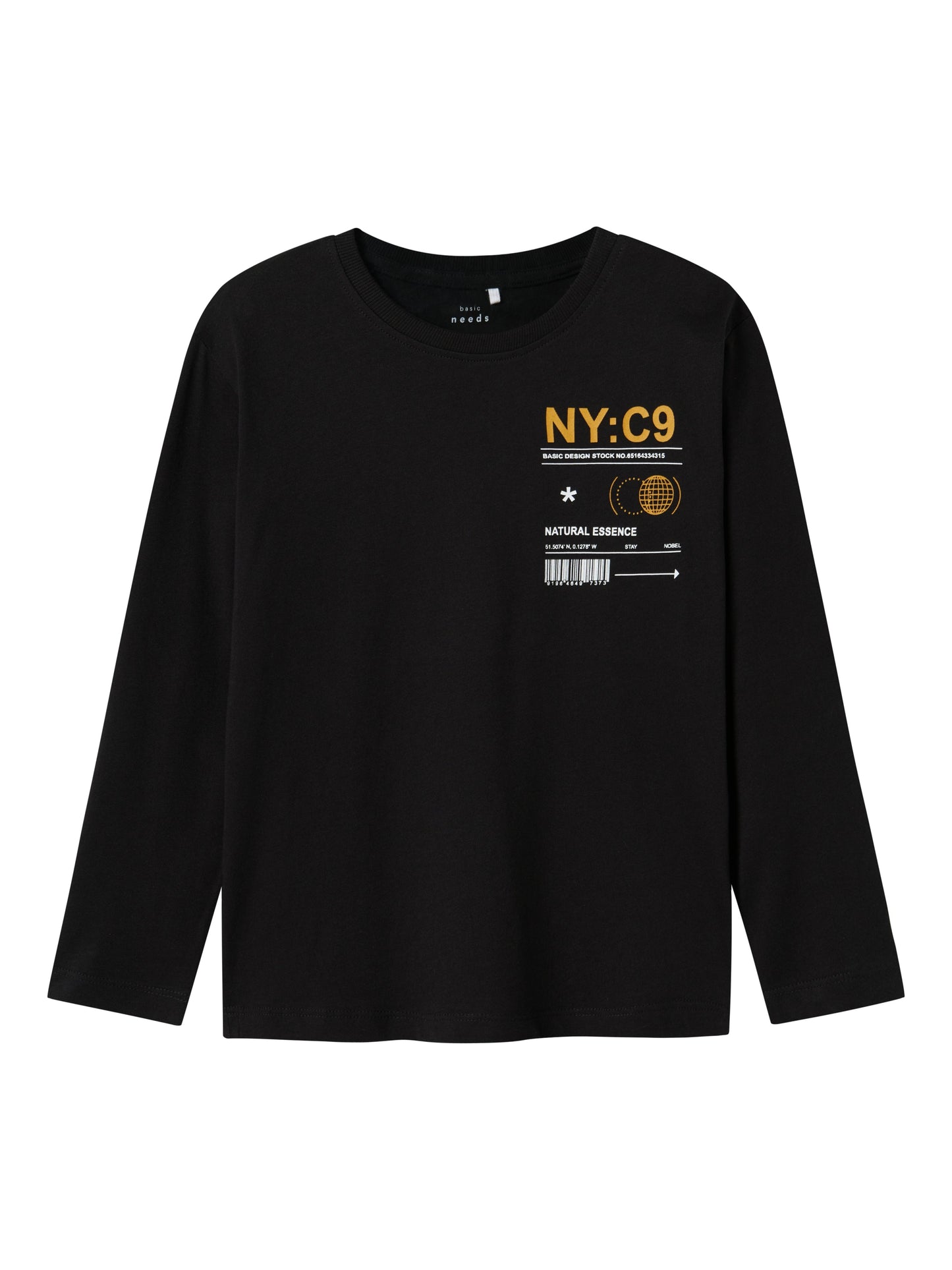 T-shirt Name It NKMVAGNO LS LOOSE TOP BLACK