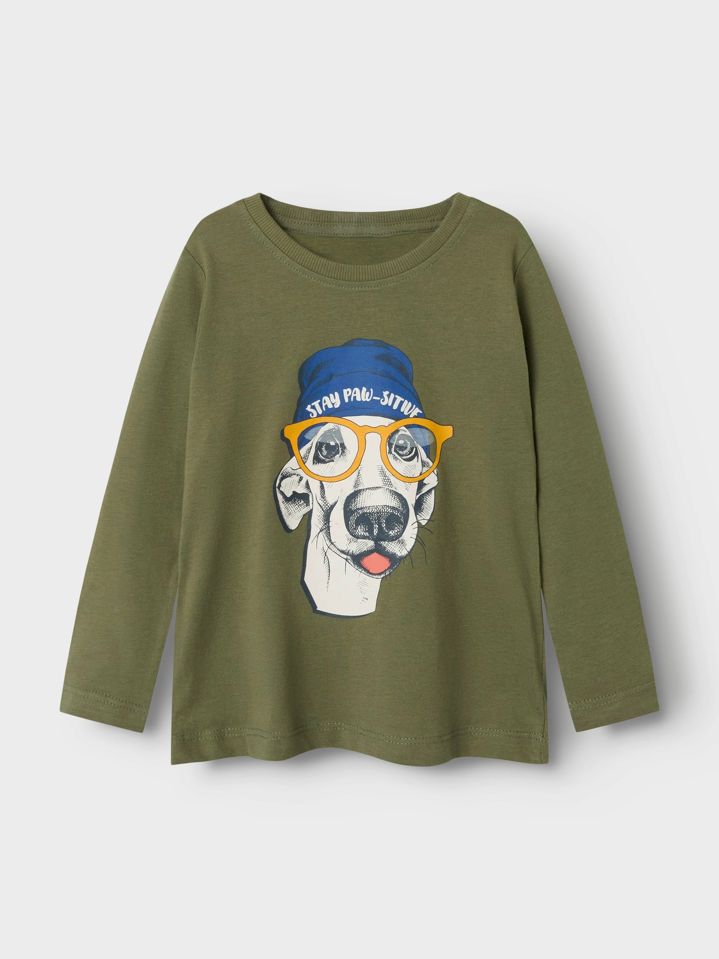 T-shirt Name It NMMORINDO LS TOP PB DEEP LICHEN GREEN