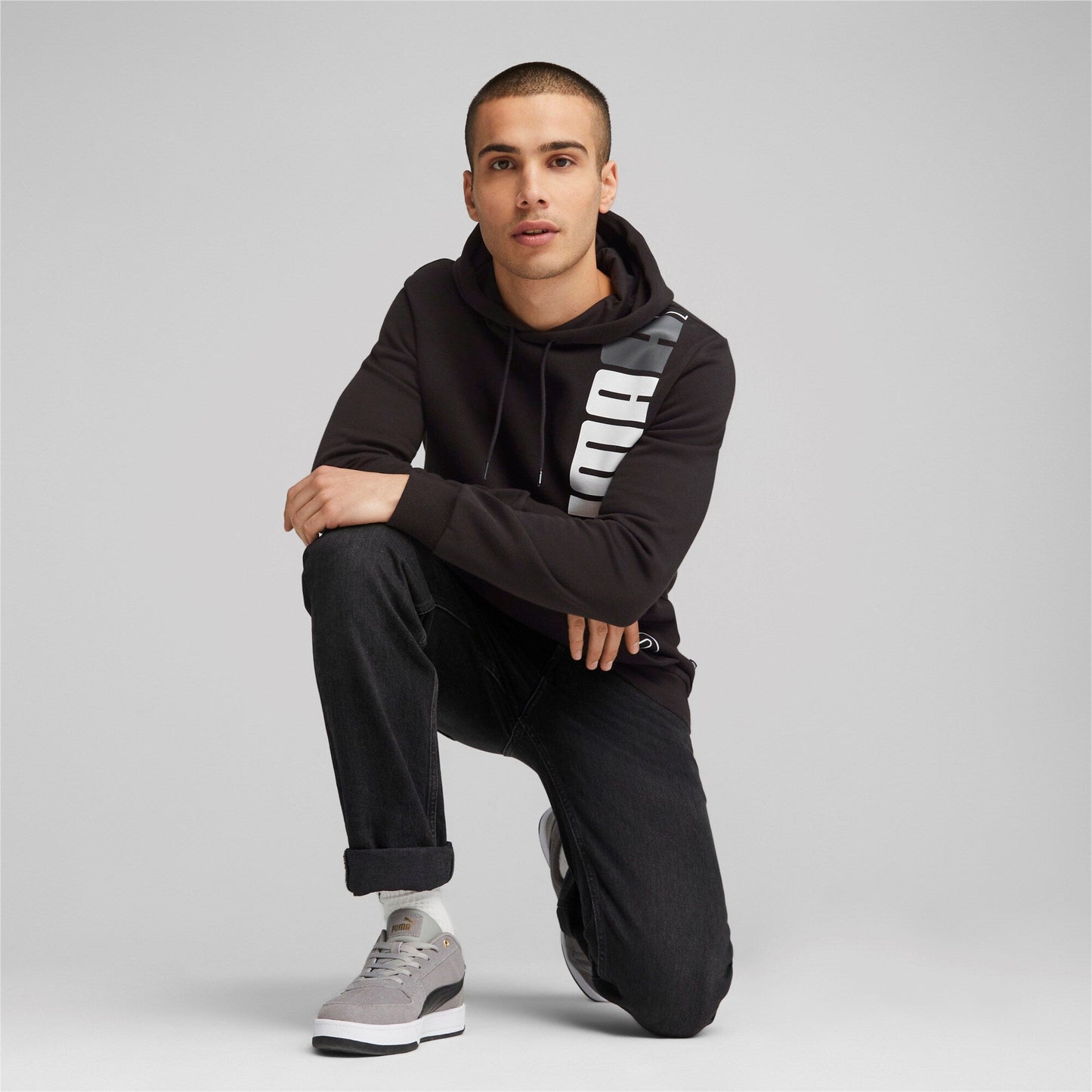 Felpa puma Ess+ Logo Lab Hoodie Fl BLACK