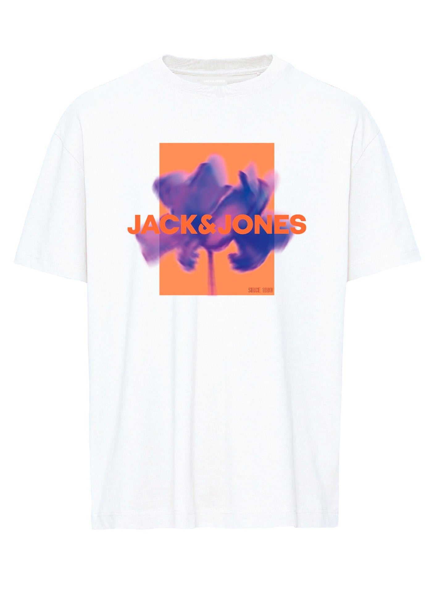 T-Shirt Jack E Jones Jcoflorals Tee Ss Crew Neck Fst WHITE