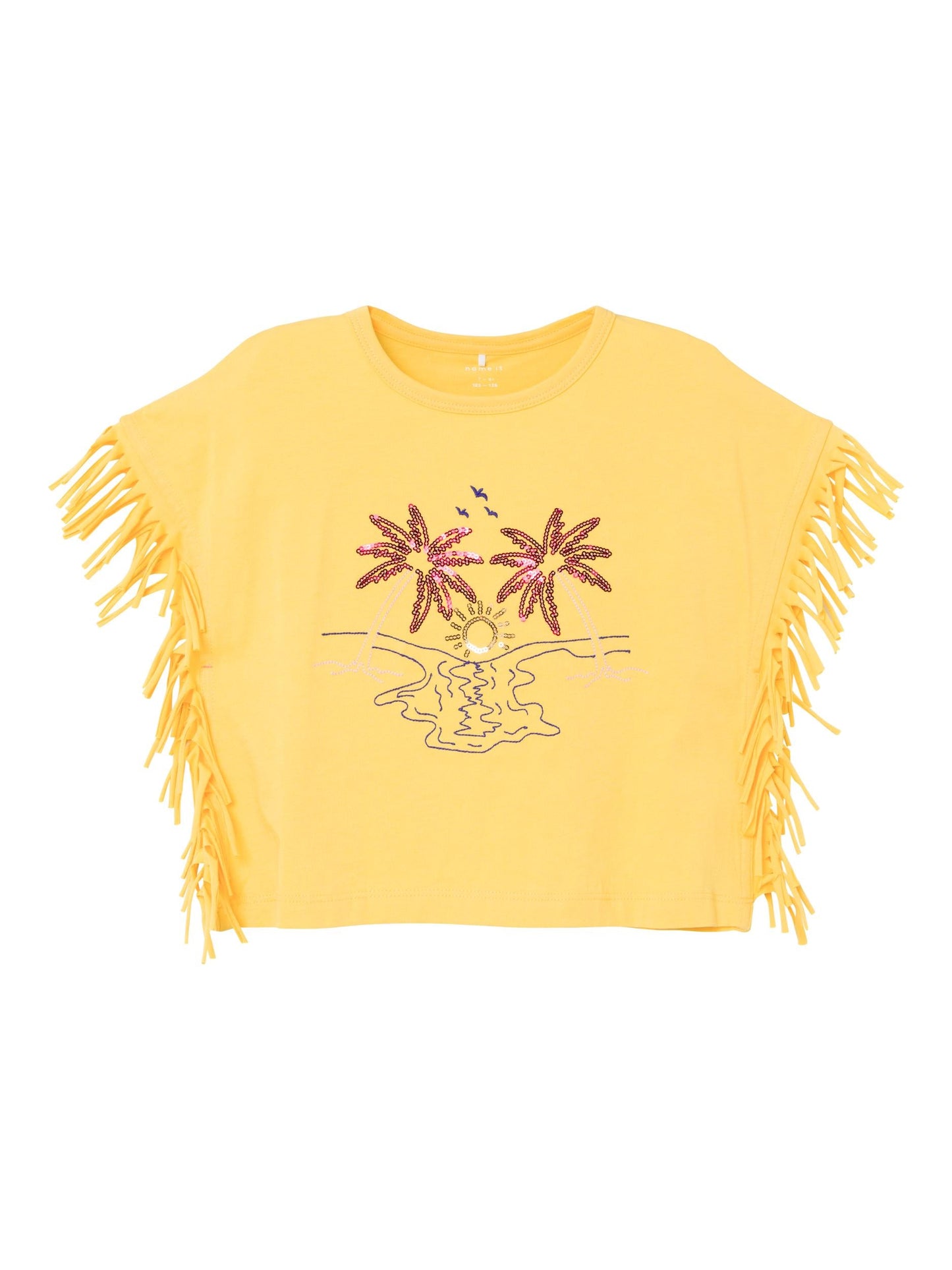 T-Shirt Name It Nkffopper Sl Cropped Top Box YARROW
