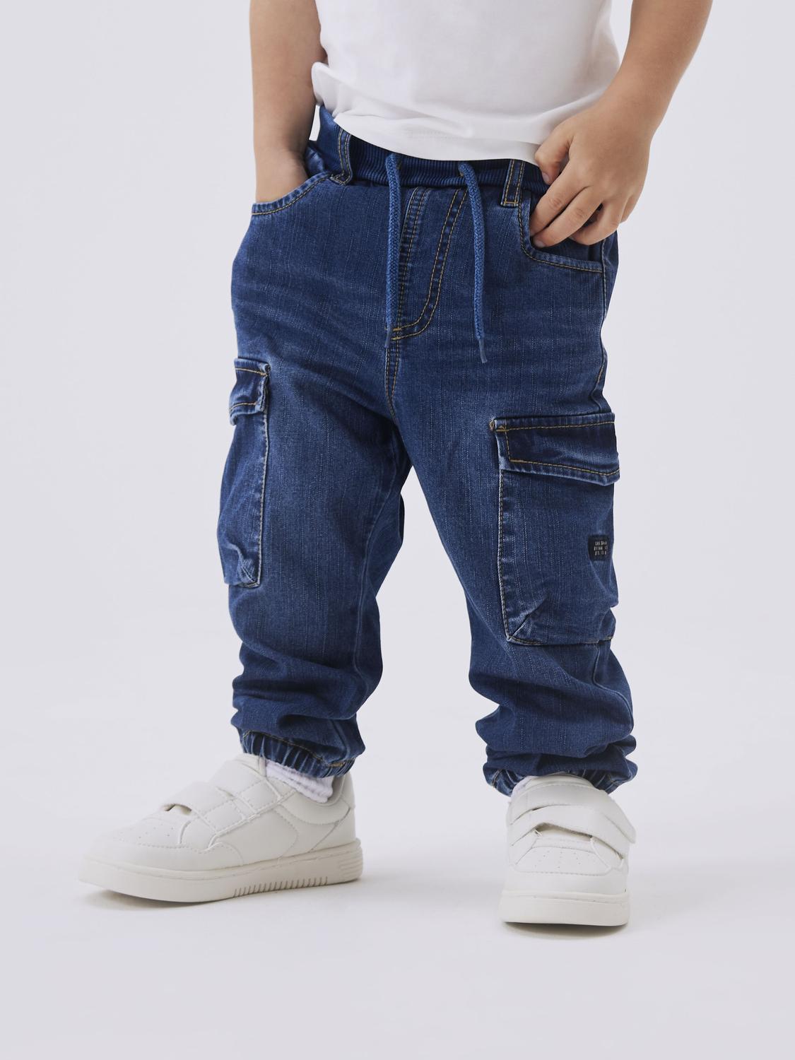 Jeans Name It NMMBEN BAGGY R CARGO JEANS 9770-YT NOOS DARK BLUE DENIM