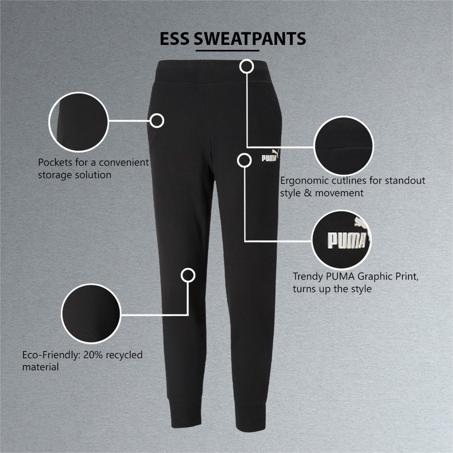 Pantatuta Puma Sweatpants TR BLACK