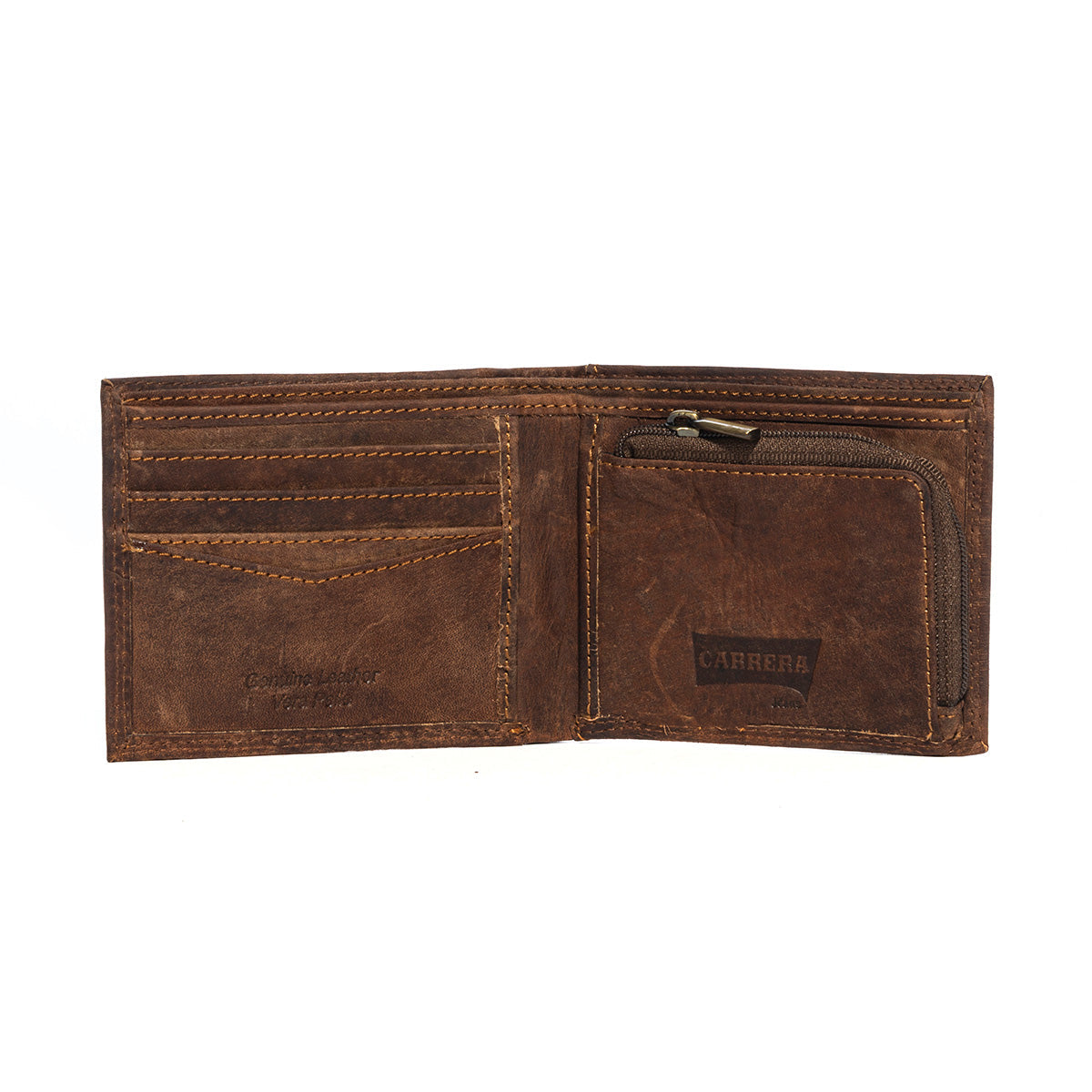 Portafogli con portachiavi Carrera CB1927 DK BROWN