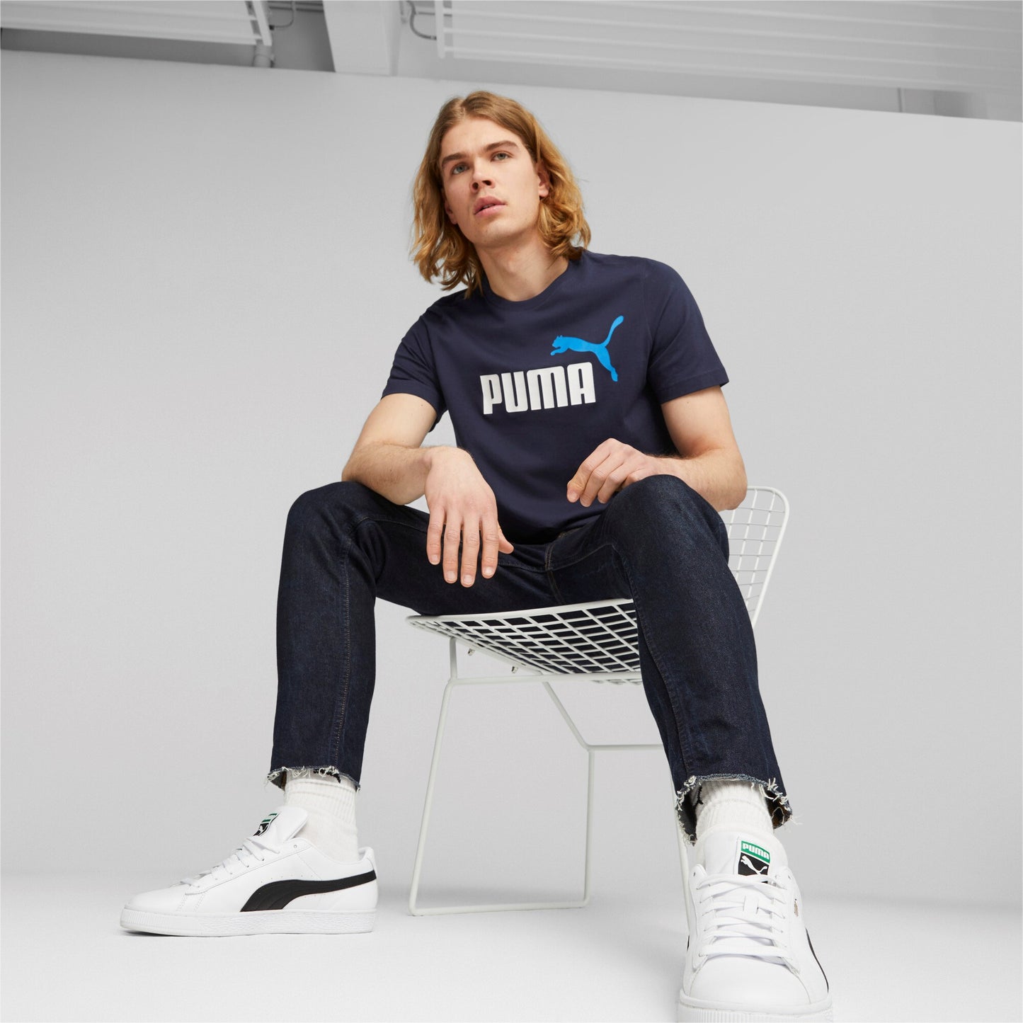 T-Shirt Puma Ess+2 Col LogoTee Blu
