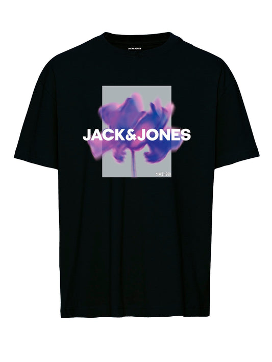 T-Shirt Jack E Jones Jcoflorals Tee Ss Crew Neck Fst Nera