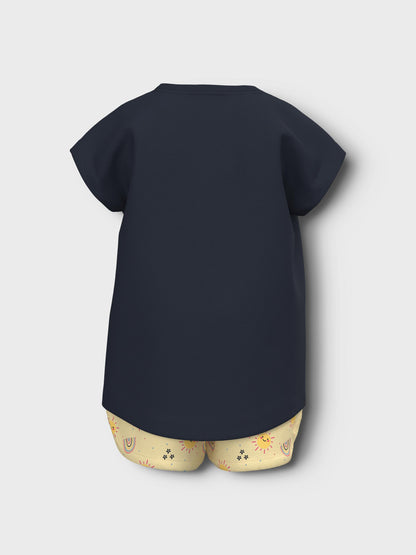 T-Shirt E Pantaloncini Nmfvigea Capsl Top Set Blu E Giallo