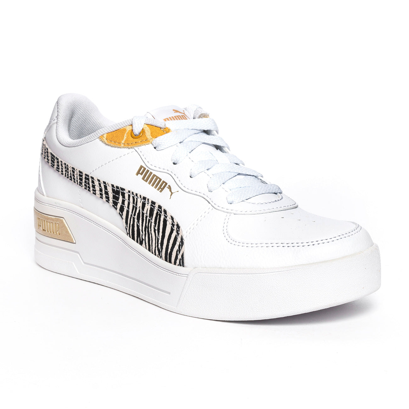 PUMA 383868-01WHITE BLACK SAFFRON