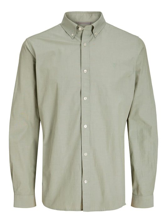 Camicia Jack E Jones Jprccpoplin Logo Comfort Shirt L/S Sn Verde