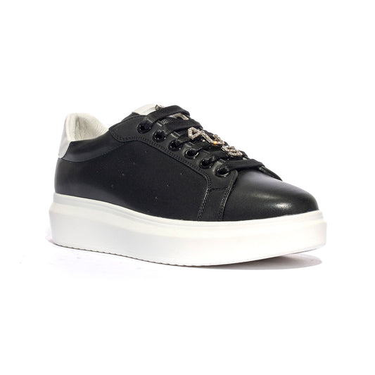 4US 42354 BLACK WHITE Sneakers Bambina
