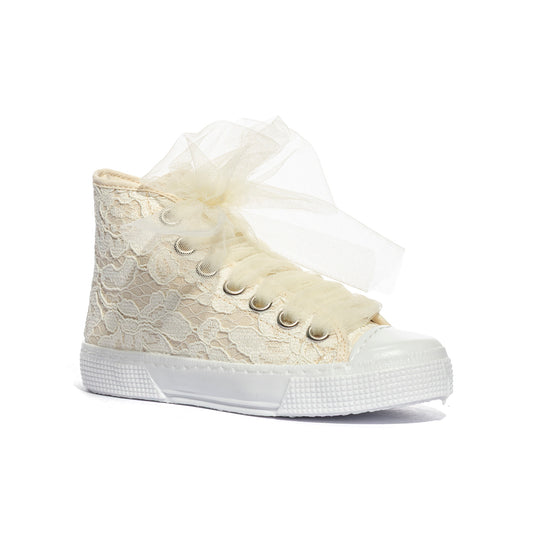 DXO C88 PIZZO ECRU Sneakers Bambina