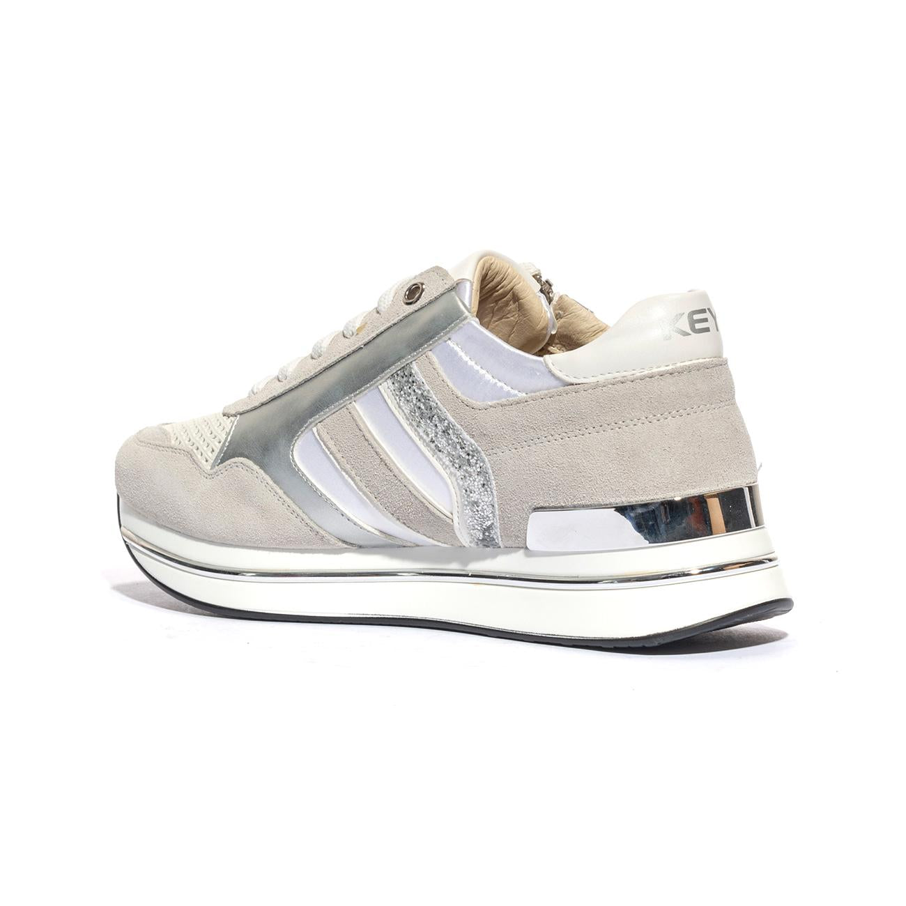 Sneakers Keys K7760 Bianche Argento K7760WHITE SILVER KEYS