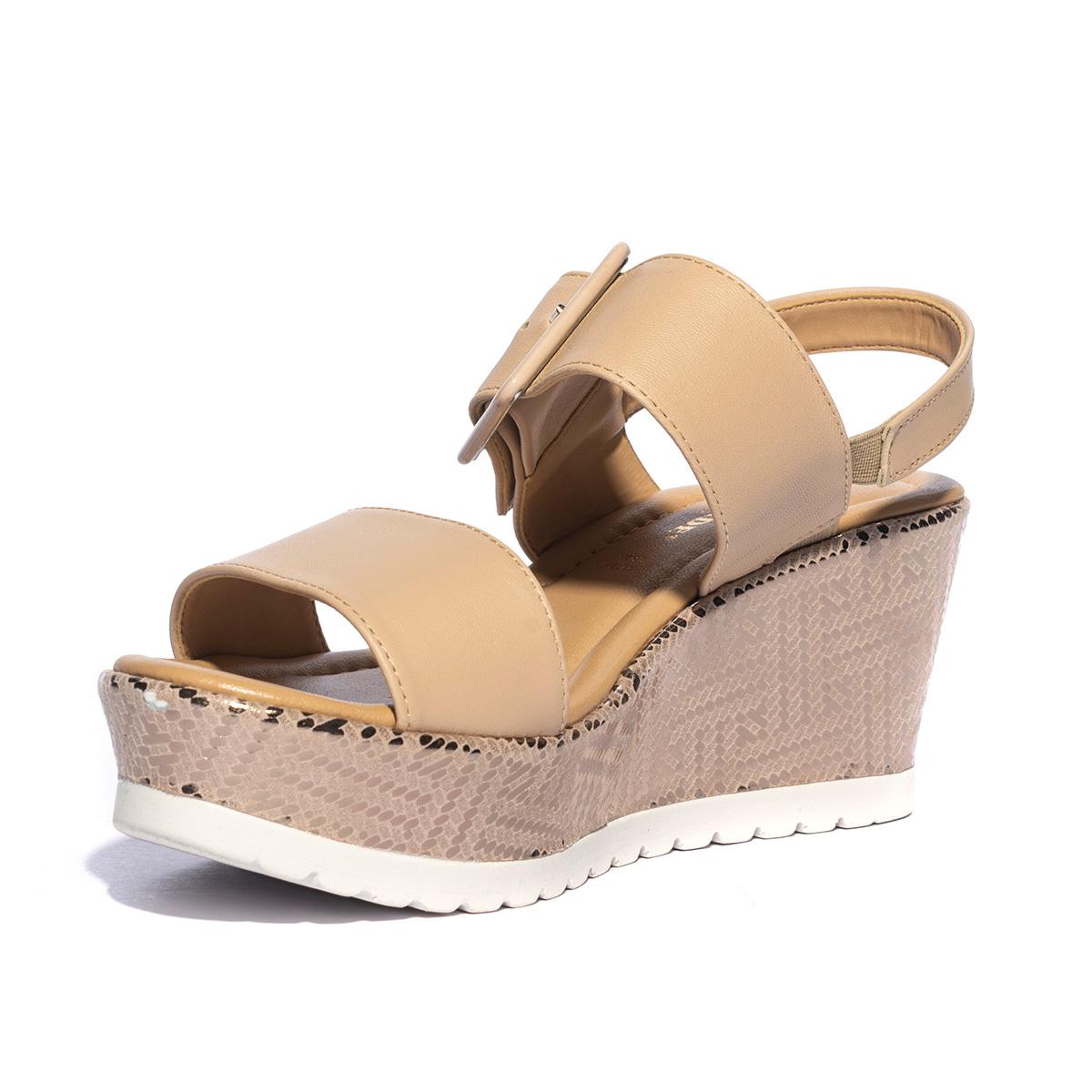 Sandalo Valleverde Beige con Fibbia Anteriore 32381BEIGE VALLEVERDE