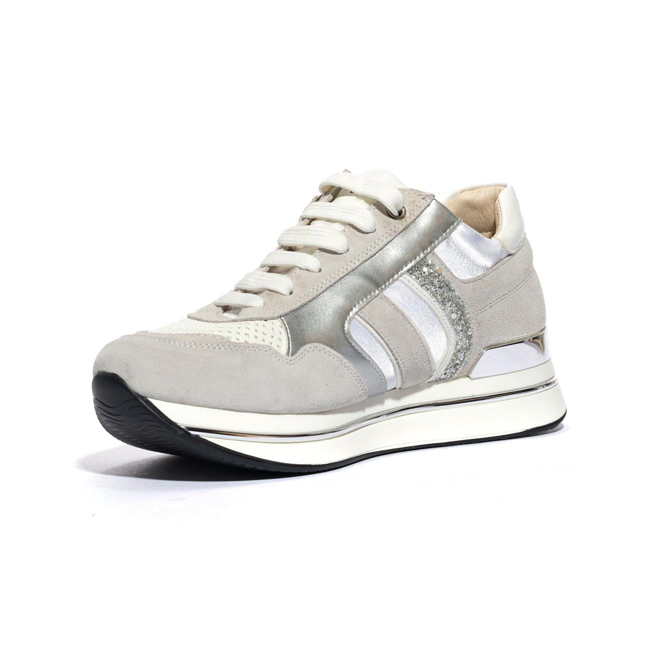 Sneakers Keys K7760 Bianche Argento K7760WHITE SILVER KEYS