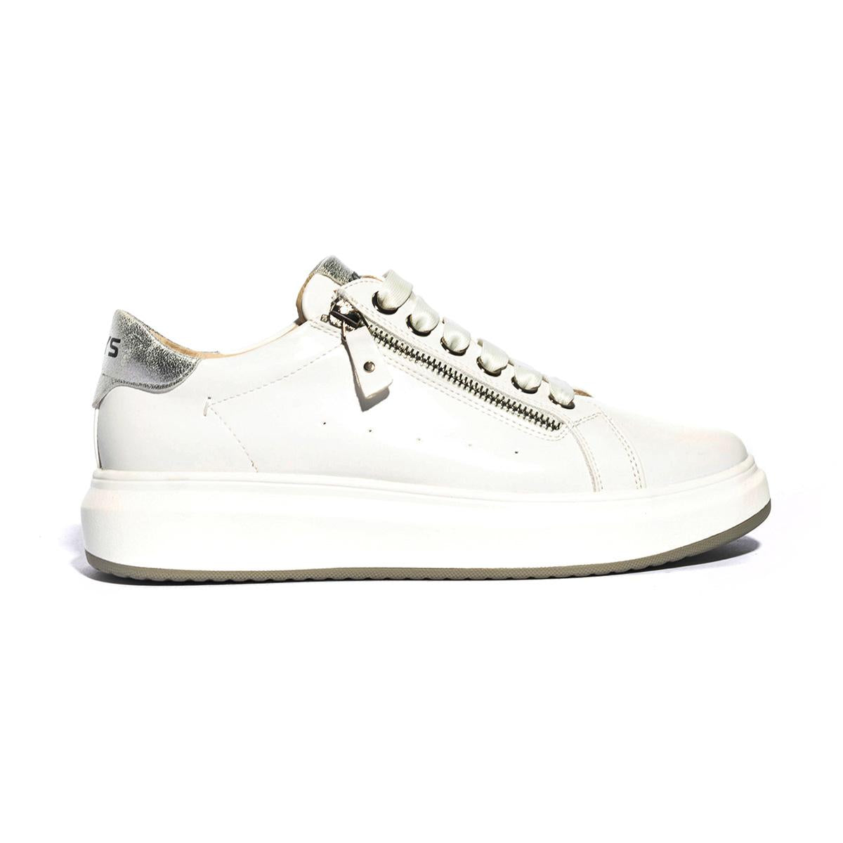 Sneakers Keys K7600 Bianche Argento K7600WHITE SILVER KEYS