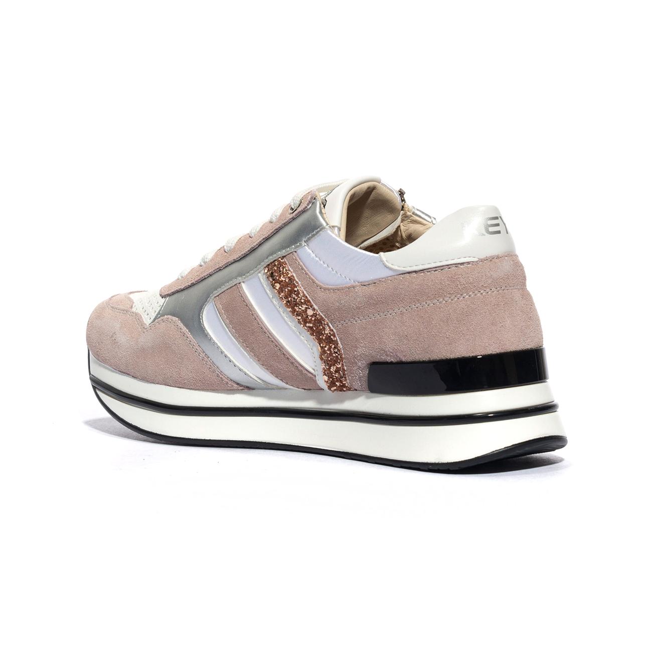 Sneakers Keys K7760 Bianche Rosa K7760WHITE SILVER PLATINO KEYS
