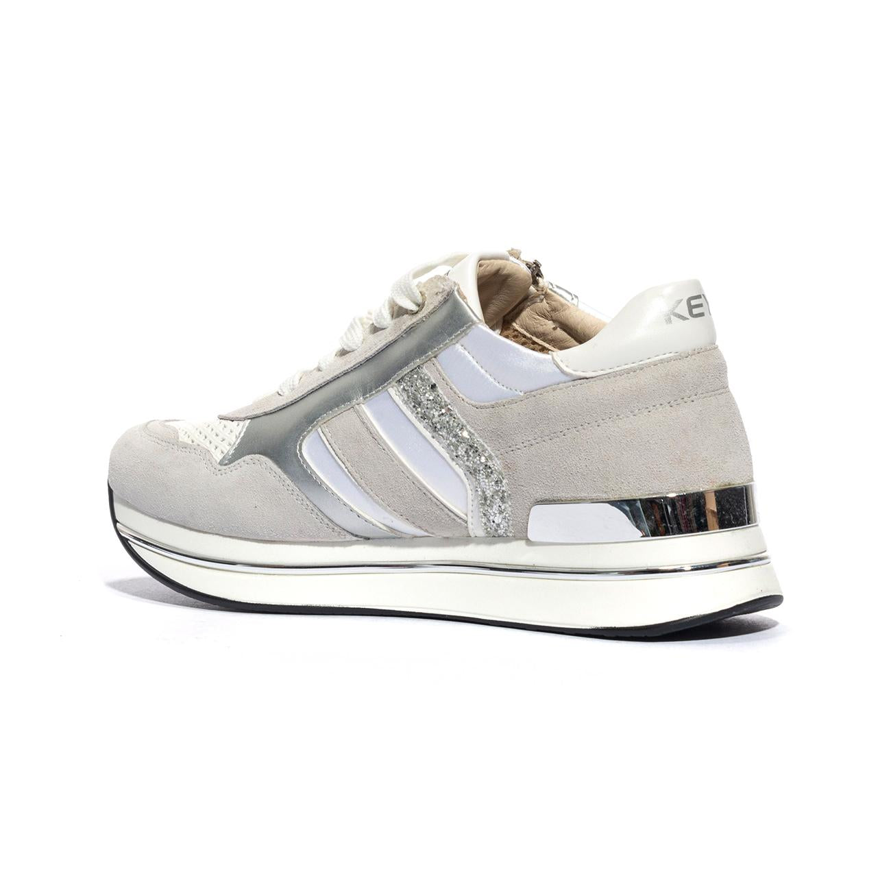 Sneakers Keys K7760 Bianche Argento K7760WHITE SILVER KEYS