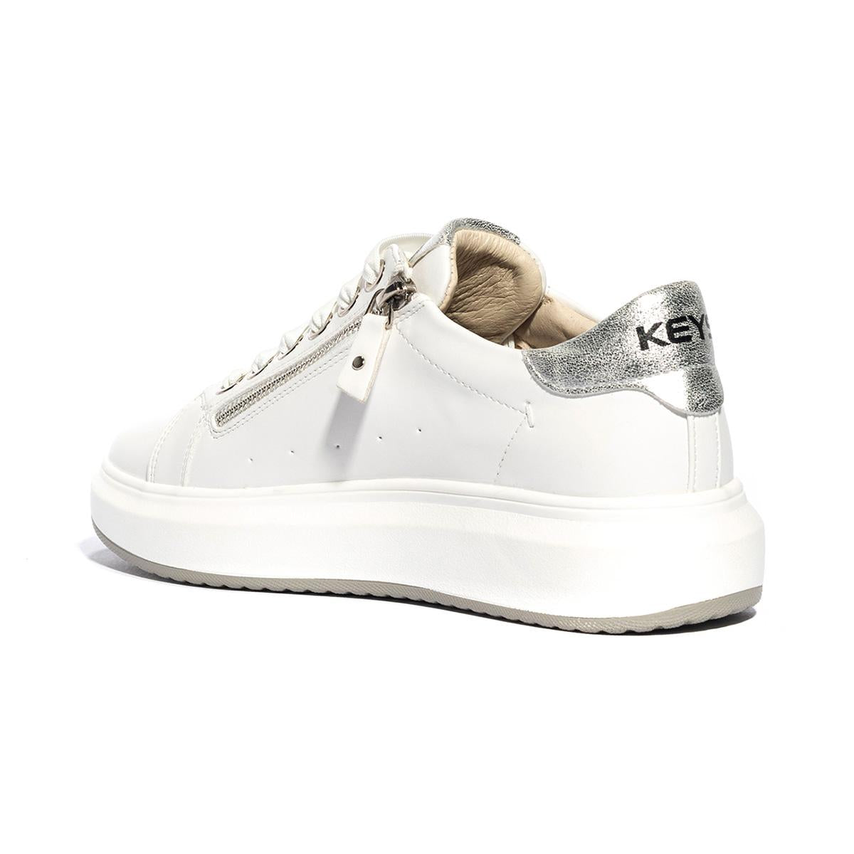Sneakers Keys K7600 Bianche Argento K7600WHITE SILVER KEYS