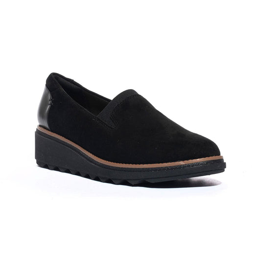 CLARKS 155819 BLK SUEDE W DKTAN Mocassini Donna