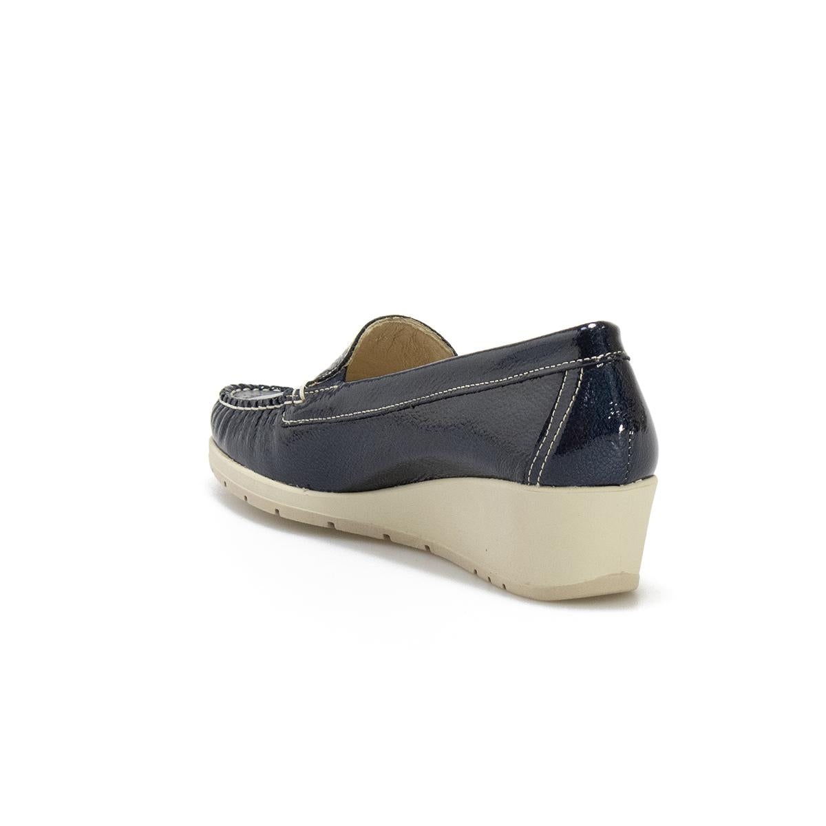 Mocassino Valleverde Pelle Lucida Blu