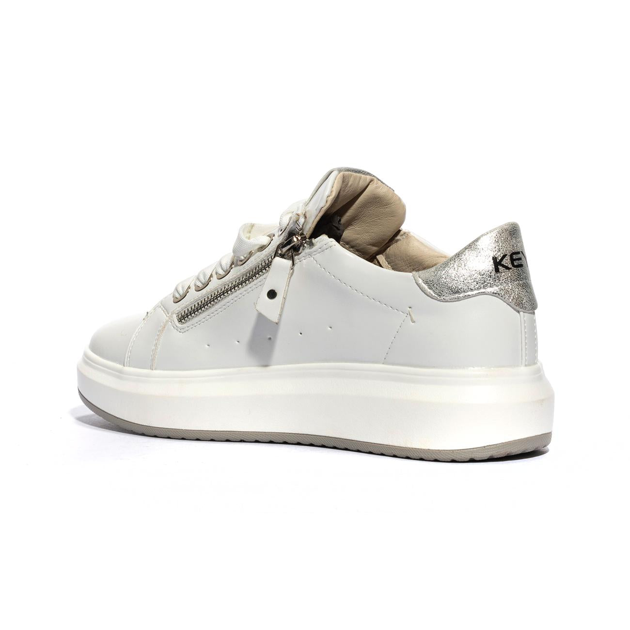 Sneakers Keys K7600 Bianche Argento K7600WHITE SILVER KEYS