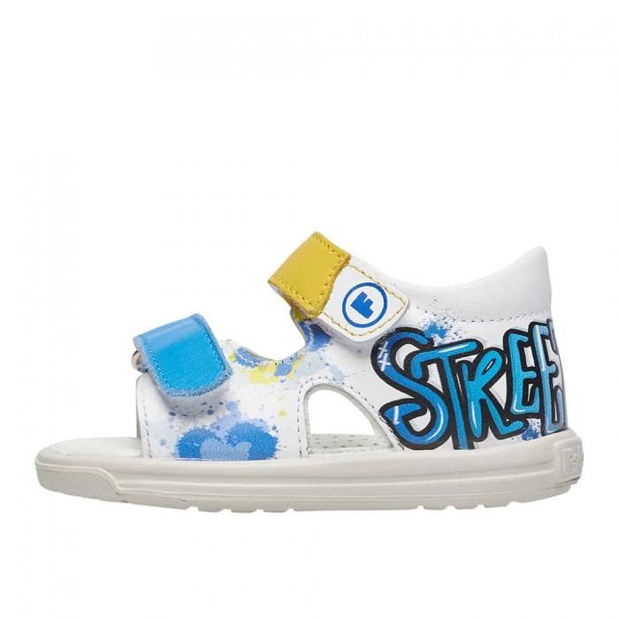 Sandali FALCOTTO KIMOL Bianco blu 0011501041-01-2N76WHITE-OLTREMARE-YELLOW FALCOTTO