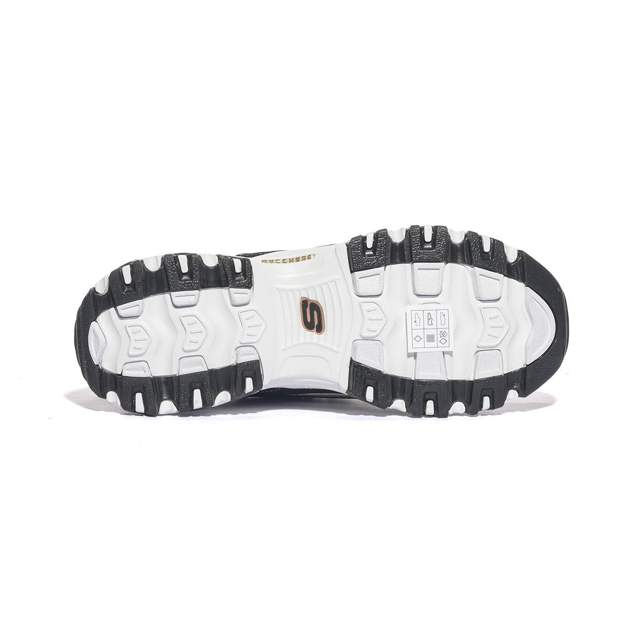 Sneakers Skechers D'LITES-DEVOTED FAN Bianche nere 13154BKRG SKECHERS