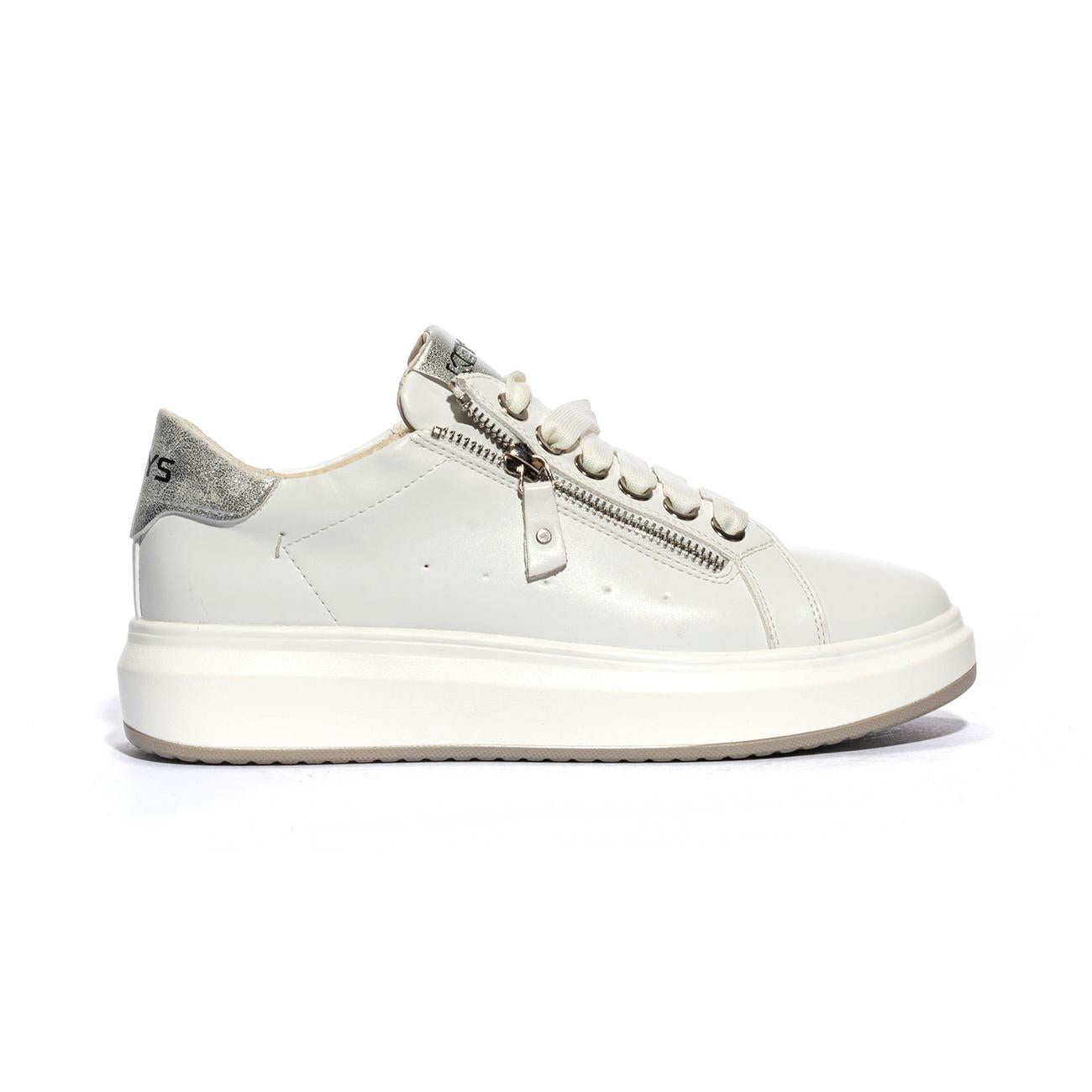 Sneakers Keys K7600 Bianche Argento K7600WHITE SILVER KEYS