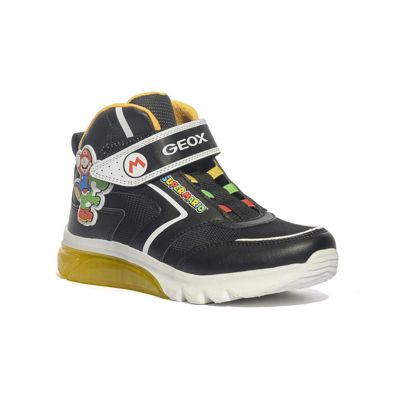 Sneakers Geox CIBERDRON BOY Nere Gialle J46LBJ 054FUBLACK YELLOW C0054 GEOX