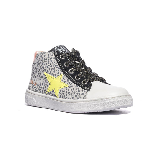 NATURINO 0012017858.07.1N37 WHITE BLACK YELLOW Sneakers Bambina