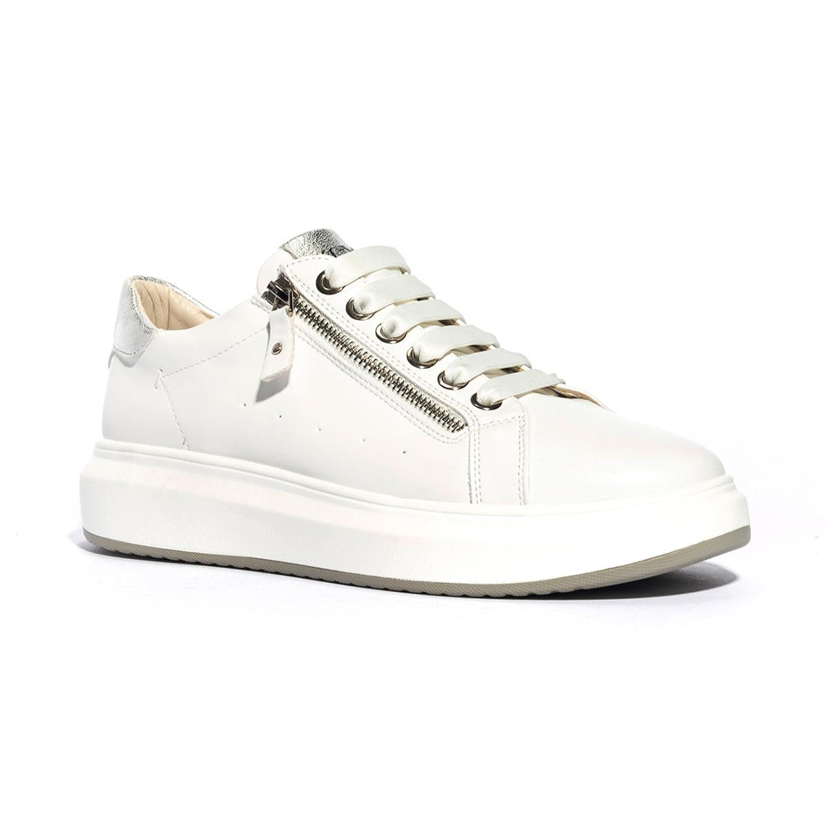 Sneakers Keys K7600 Bianche Argento K7600WHITE SILVER KEYS