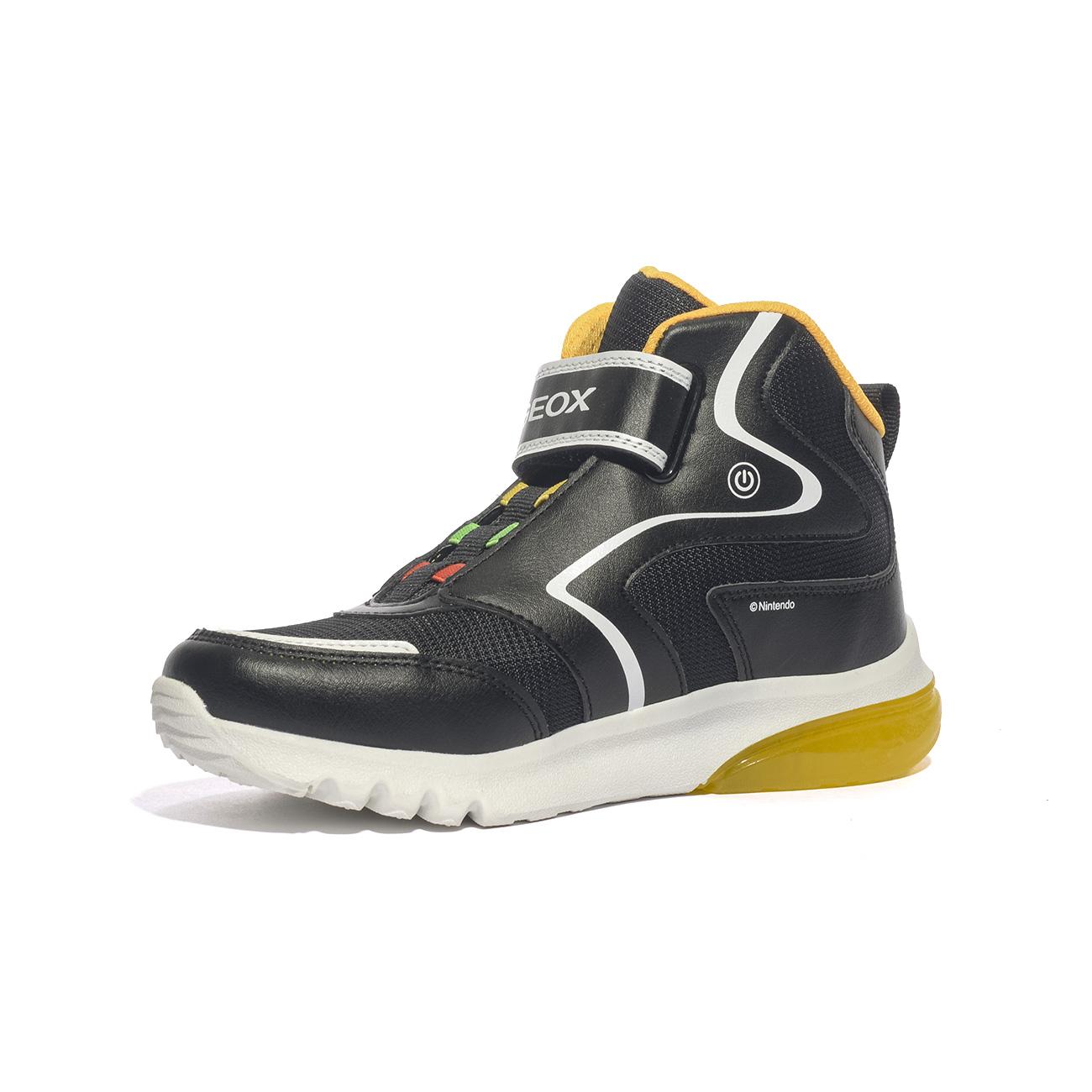 Sneakers Geox CIBERDRON BOY Nere Gialle J46LBJ 054FUBLACK YELLOW C0054 GEOX