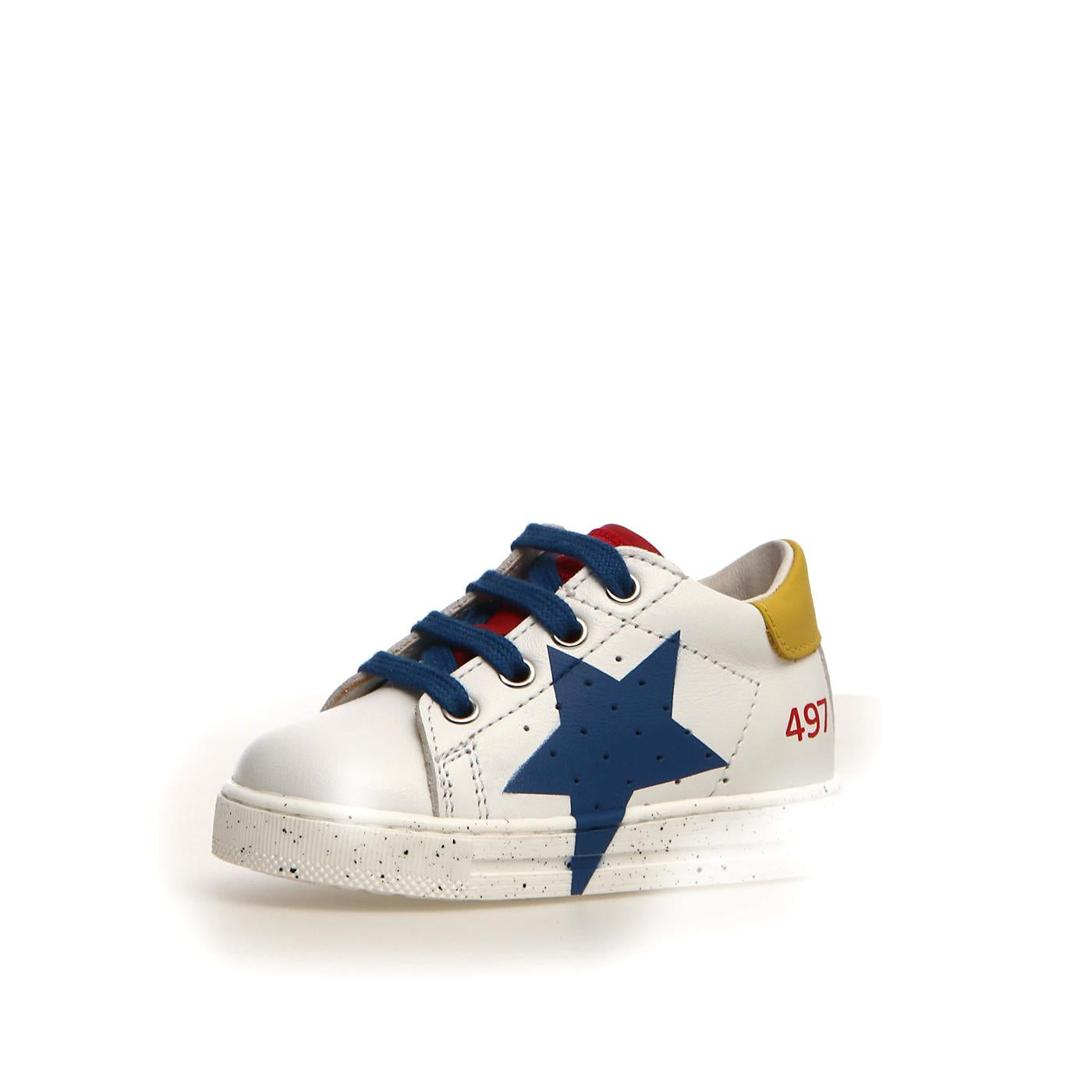 Sneakers FALCOTTO SALAZAR CALF WHITE-AZURE-YELLOW 0012015331-01-1N82WHITE-AZURE-YELLOW FALCOTTO