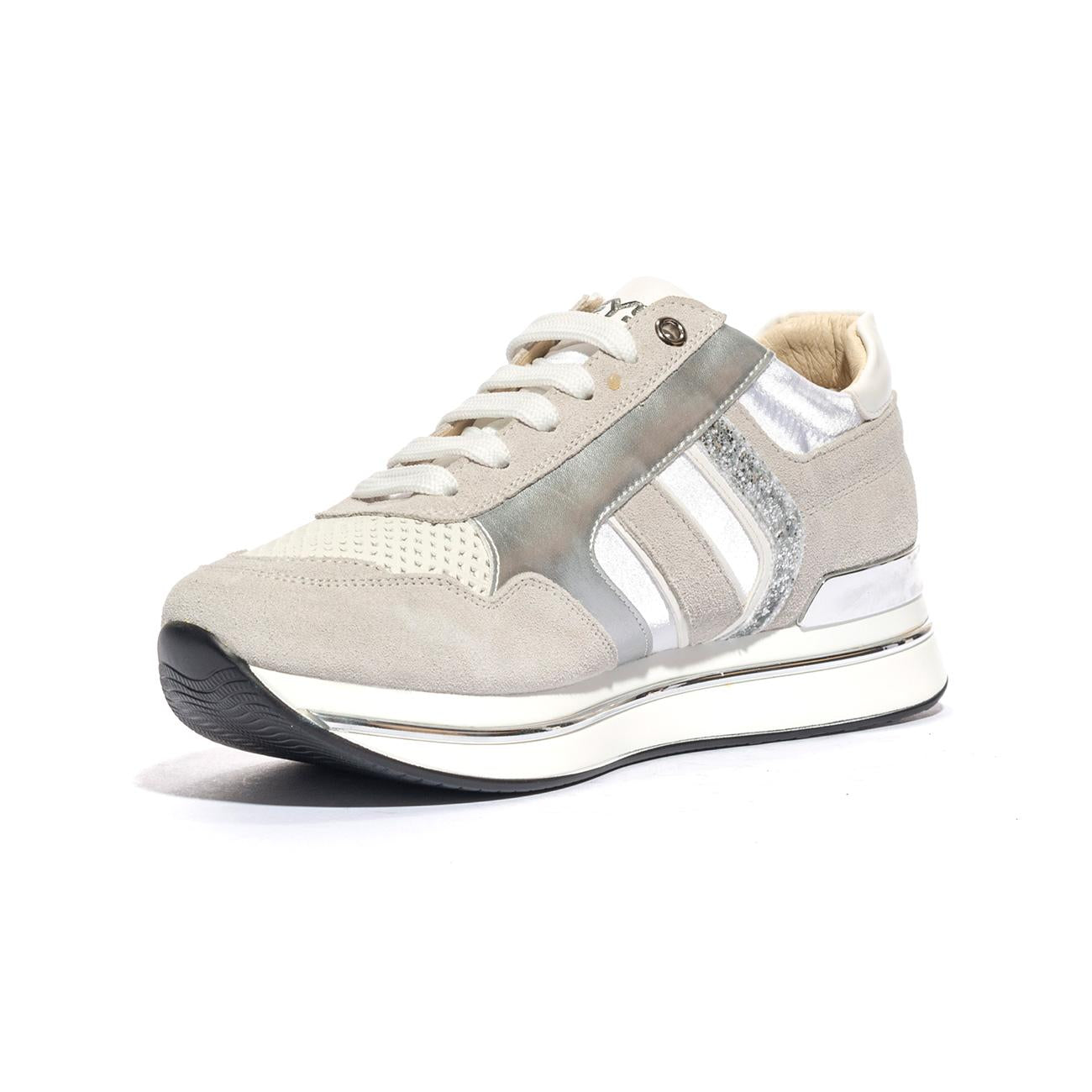 Sneakers Keys K7760 Bianche Argento K7760WHITE SILVER KEYS
