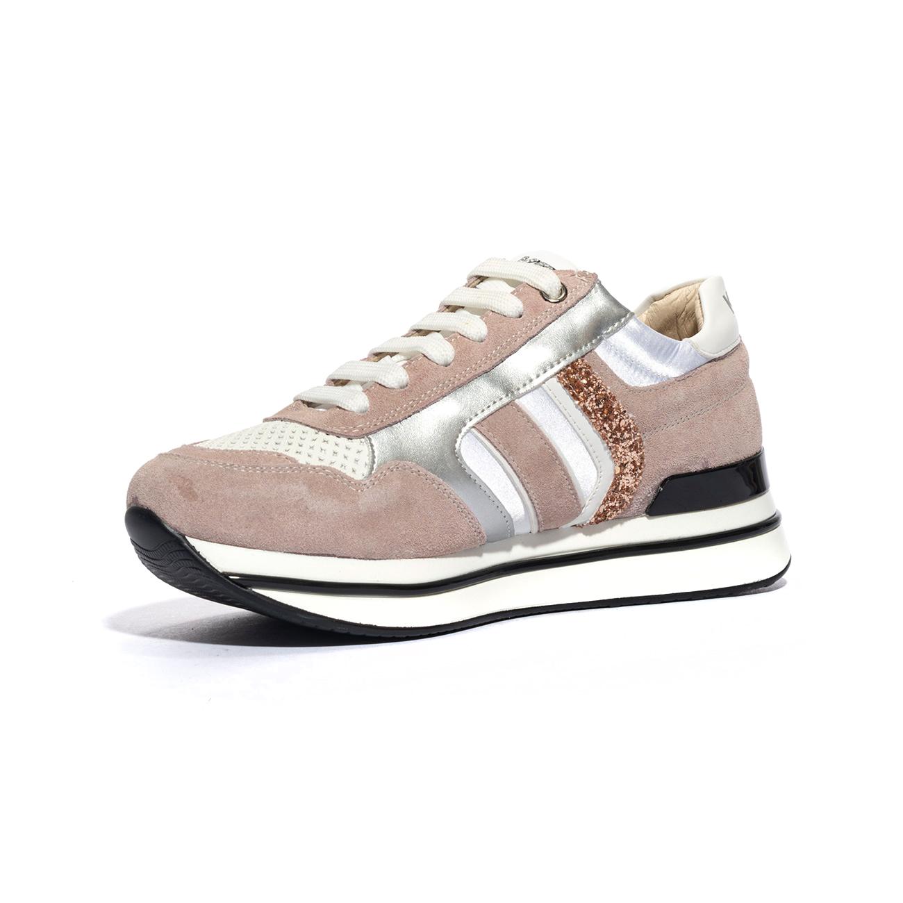 Sneakers Keys K7760 Bianche Rosa K7760WHITE SILVER PLATINO KEYS