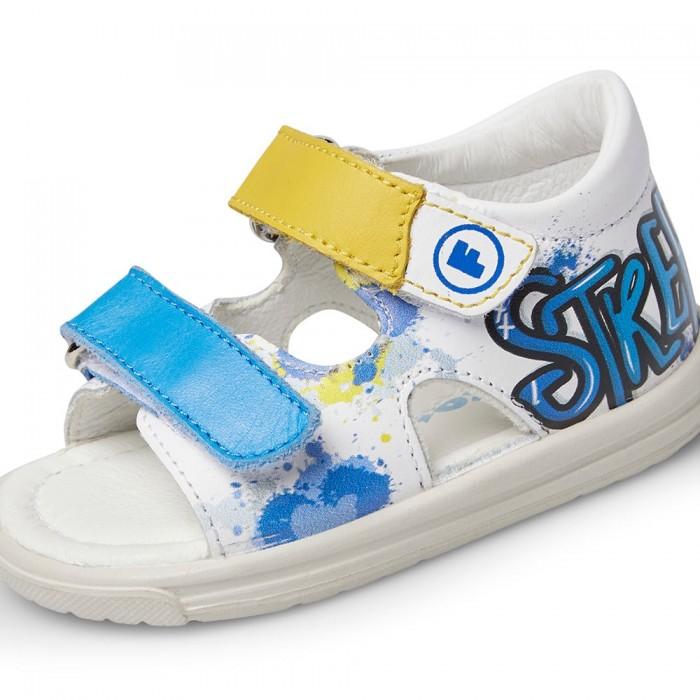 Sandali FALCOTTO KIMOL Bianco blu 0011501041-01-2N76WHITE-OLTREMARE-YELLOW FALCOTTO