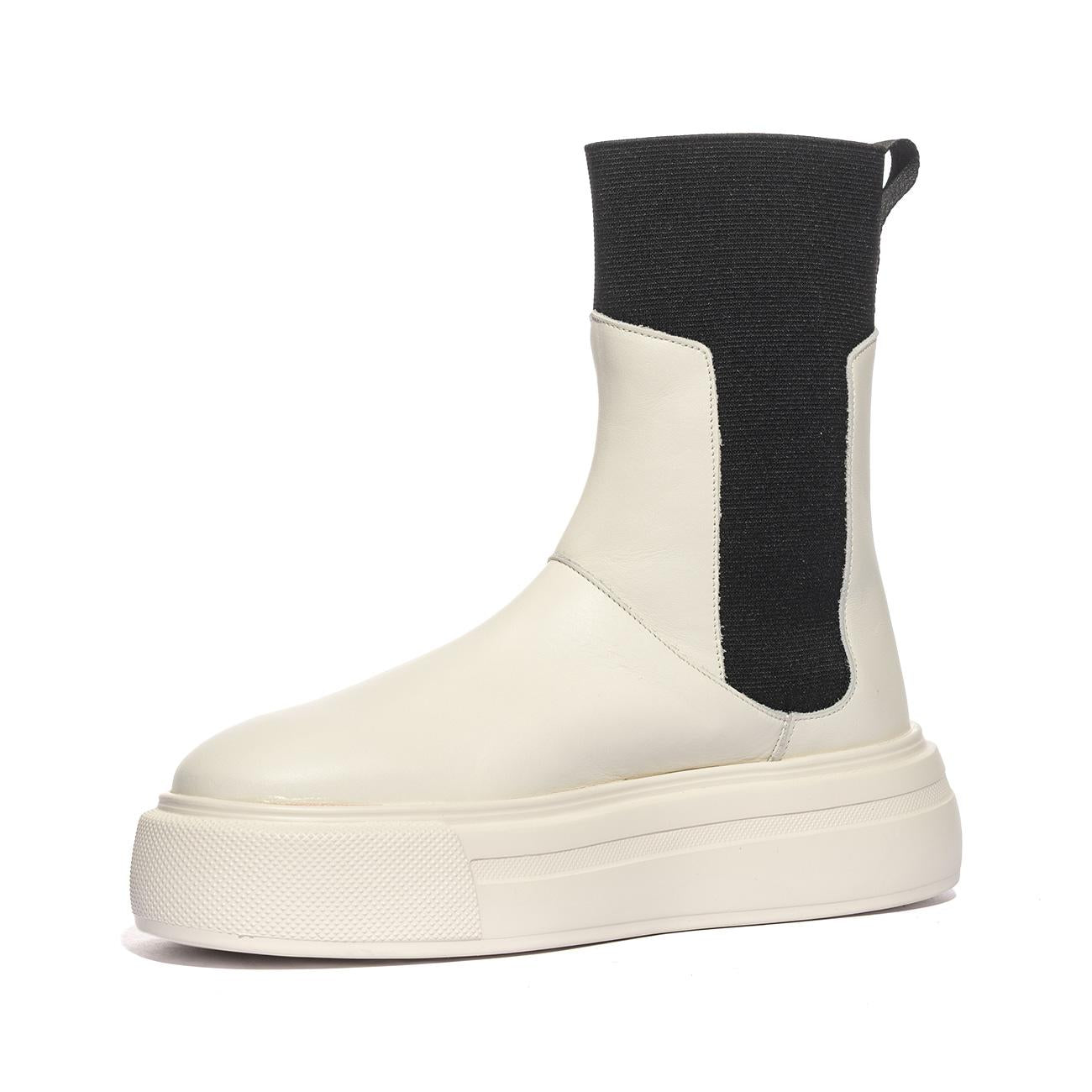 Stivaletti Frau T-CALFmix Bianche nere C2L7PANNA CROMIER