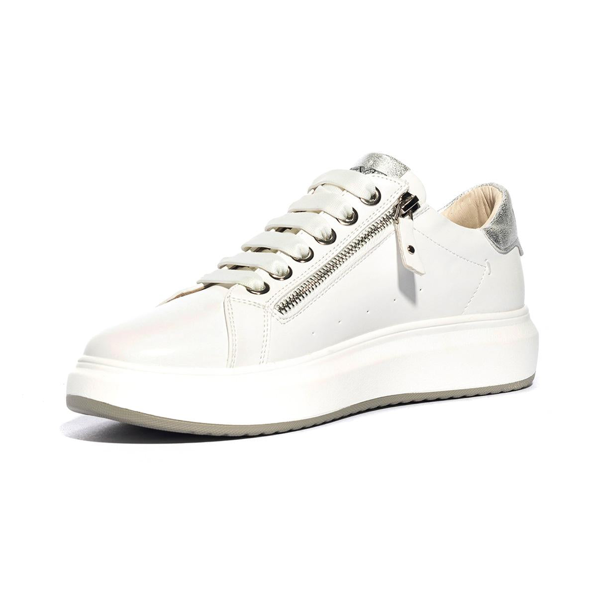 Sneakers Keys K7600 Bianche Argento K7600WHITE SILVER KEYS