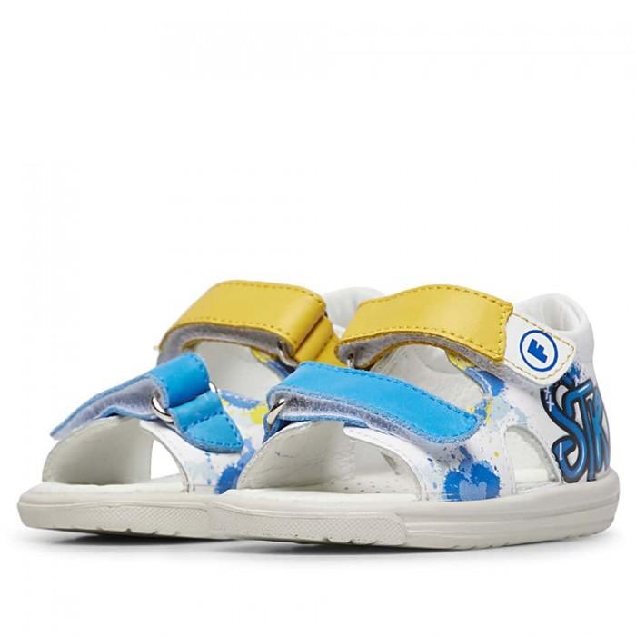 Sandali FALCOTTO KIMOL Bianco blu 0011501041-01-2N76WHITE-OLTREMARE-YELLOW FALCOTTO