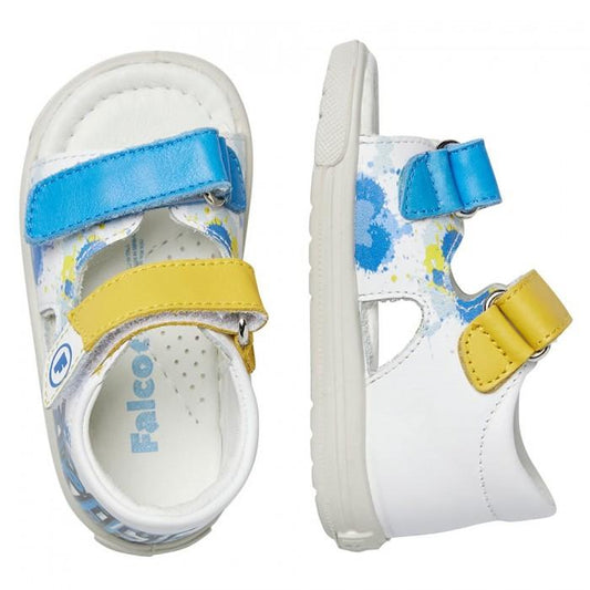 FALCOTTO 0011501041-01-2N76 WHITE-OLTREMARE-YELLOW Sandali Bambino