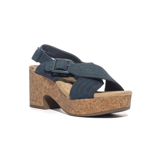 CLARKS 181793 NAVY NUBUCK Sandali Donna