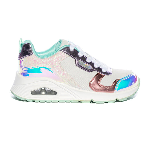Sneakers Skechwers uno Metallic Bianche WMLT