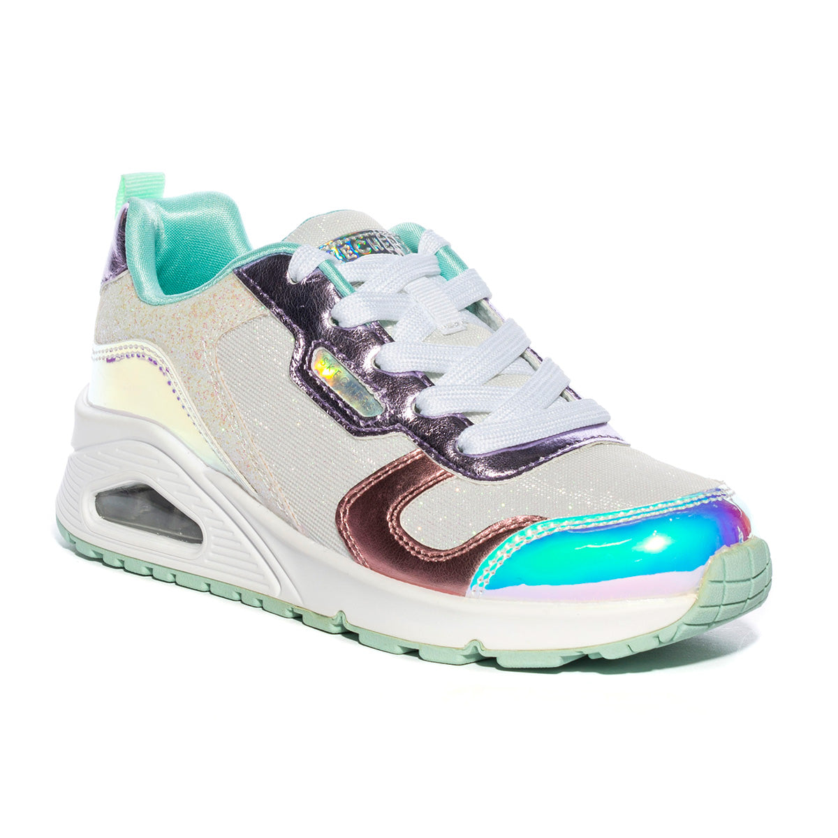 Sneakers Skechwers uno Metallic Bianche WMLT