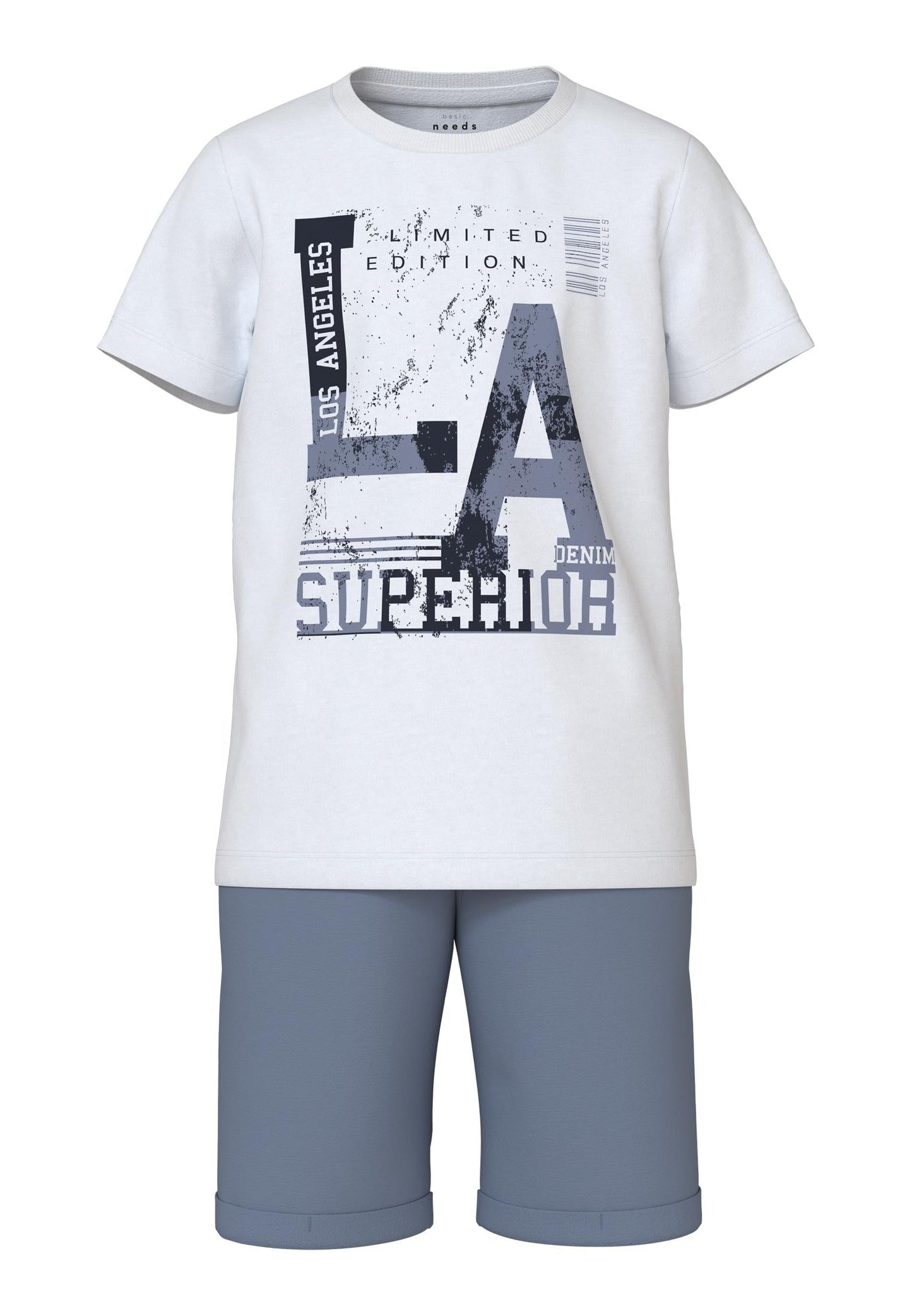 T-Shirt E Pantaloncini Name It Nkmvigano Sweat Set BRIGHT WHITE