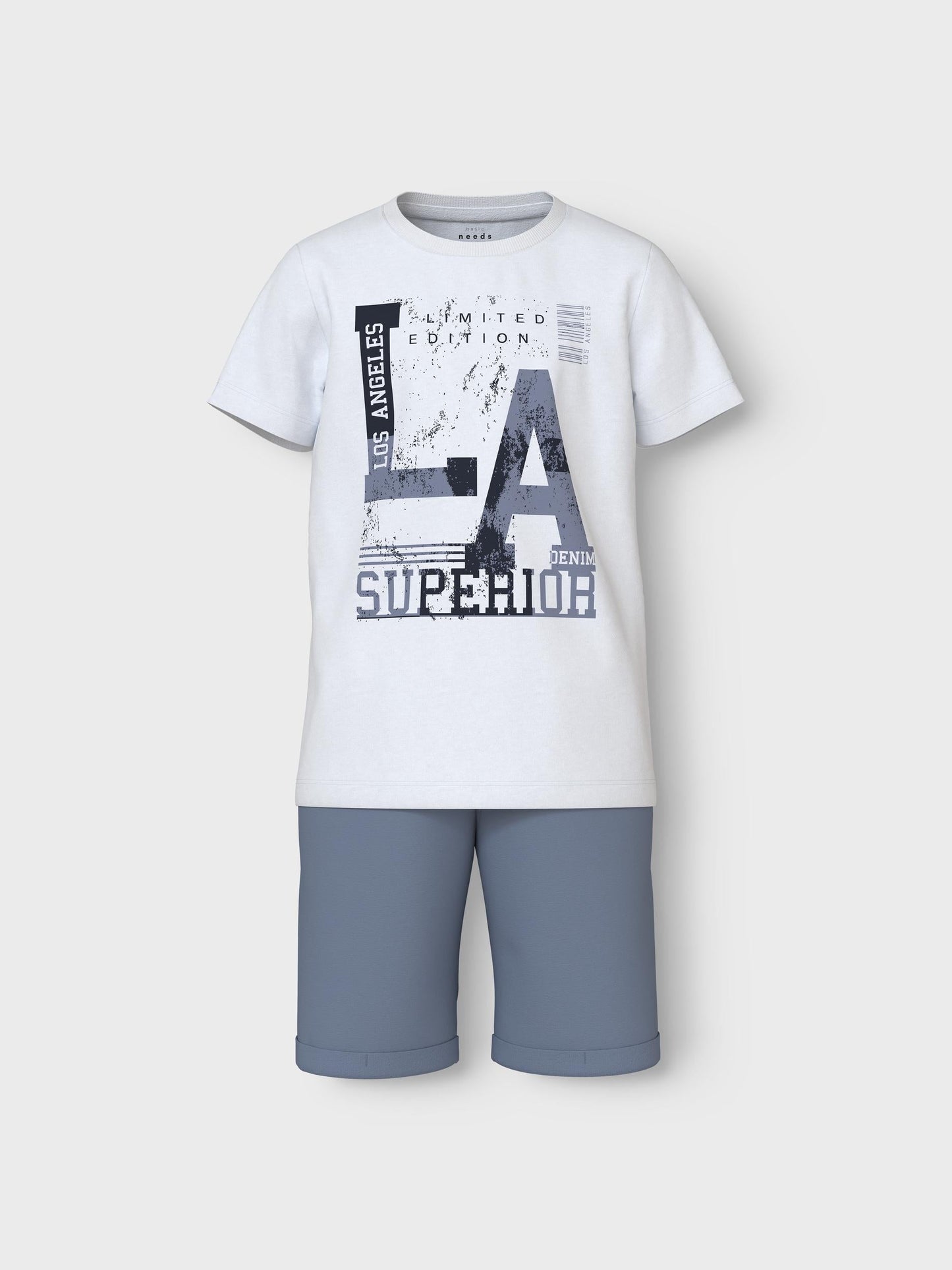T-Shirt E Pantaloncini Name It Nkmvigano Sweat Set BRIGHT WHITE