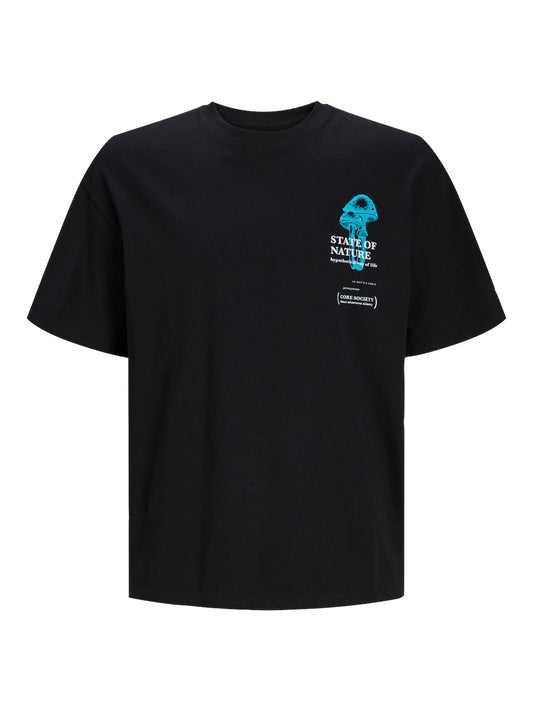 T-Shirt Jack E Jones Jcofloral Tee Ss Crew Neck Gc BLACK