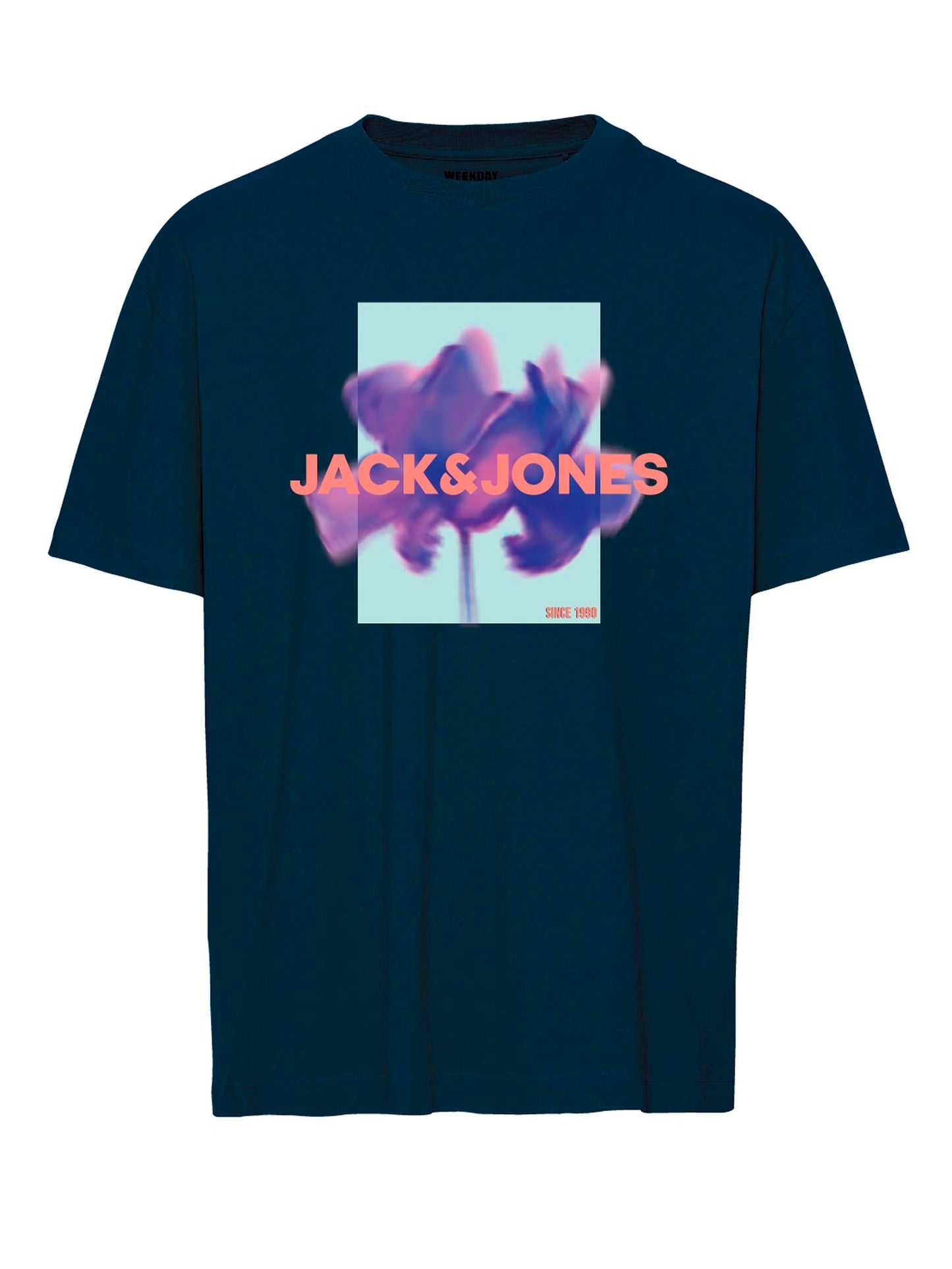 T-Shirt Jack E Jones Jcoflorals Tee Ss Crew Neck Fst ENSIGN BLUE