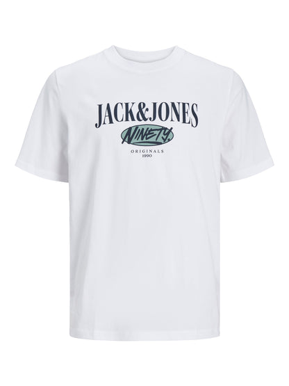 T-Shirt Jack E Jones Jorcobin Tee Ss Crew Neck Ln BRIGHT WHITE