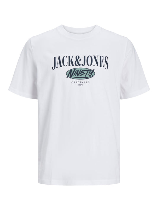 T-Shirt Jack E Jones Jorcobin Tee Ss Crew Neck Ln BRIGHT WHITE