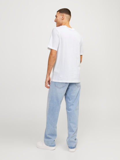 T-Shirt Jack E Jones Jorcobin Tee Ss Crew Neck Ln BRIGHT WHITE